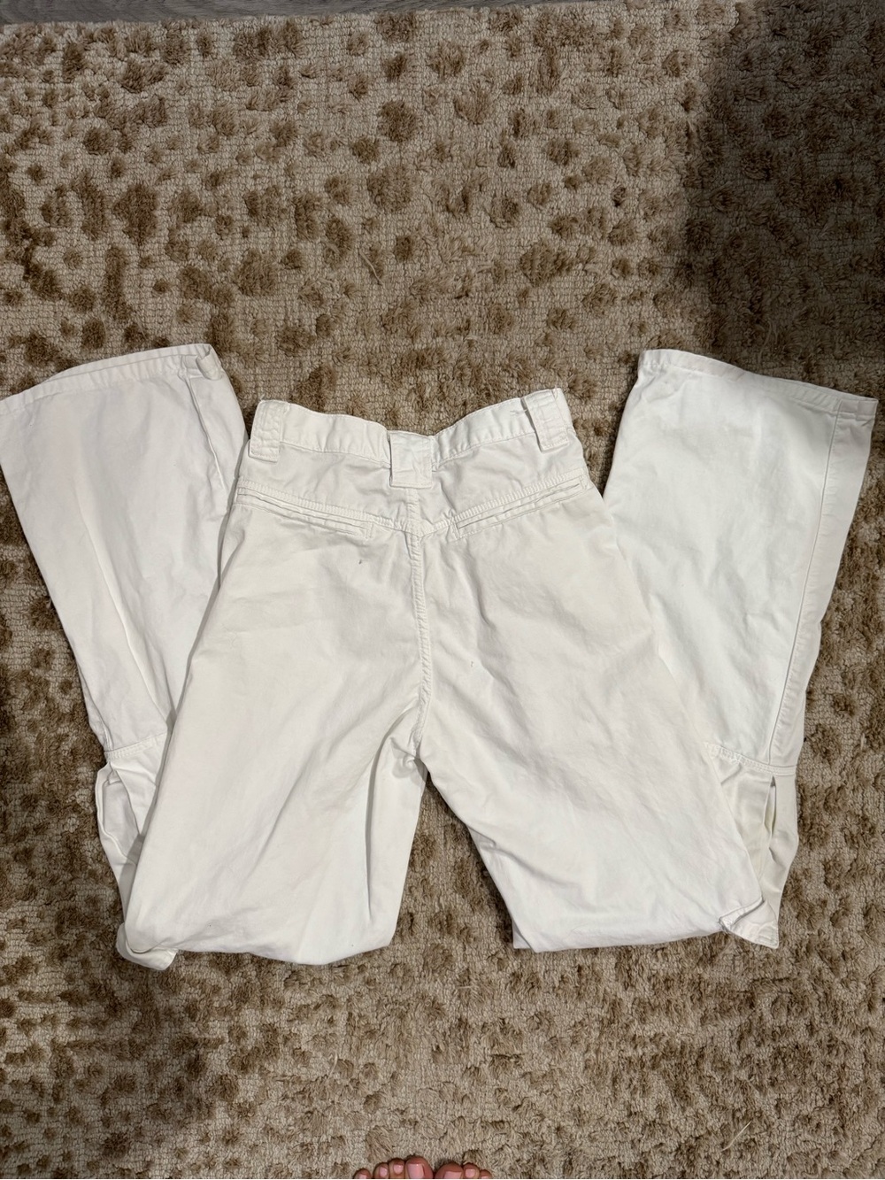 Zara White Wide-Leg Cargo Trousers